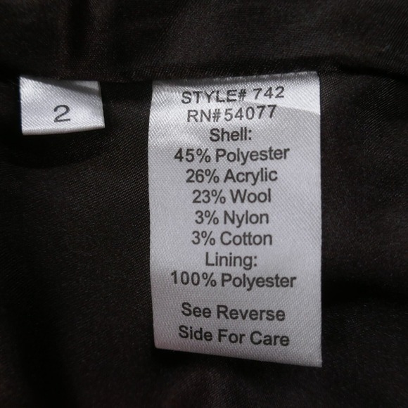 Cabi Womens Wool Blend Pencil Skirt 2 Blue Brown Tartan Plaid Pleated Ruffle Hem - Picture 11 of 13